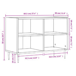 TV-benk hvit 69,5x30x50 cm konstruert tre