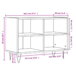 TV-benk svart 69,5x30x50 cm konstruert tre