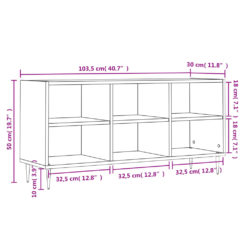 TV-benk svart 103,5x30x50 cm konstruert tre