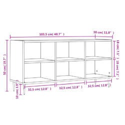 TV-benk sonoma eik 103,5x30x50 cm konstruert tre