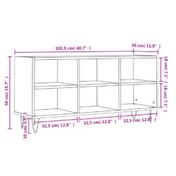 TV-benk svart 103,5x30x50 cm konstruert tre