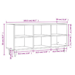 TV-benk grå sonoma 103,5x30x50 cm konstruert tre