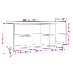 TV-benk brun eik 103,5x30x50 cm konstruert tre