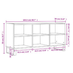 TV-benk hvit 103,5x30x50 cm konstruert tre