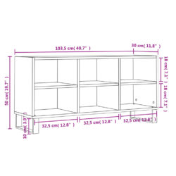 TV-benk brun eik 103,5x30x50 cm konstruert tre