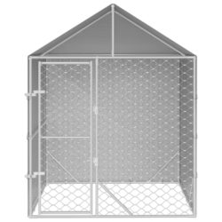 Utendørs hundekennel sølv 2x2x2,5 m galvanisert stål