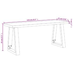 Benk med naturlig kant 110 cm heltre akasie