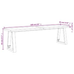 Benk med naturlig kant 160 cm heltre akasie