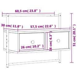 TV-benk veggmontert sonoma eik 60,5x30x51 cm konstruert tre