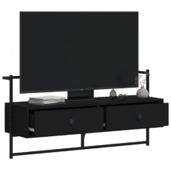 TV-benk veggmontert svart 100,5x30x51 cm konstruert tre