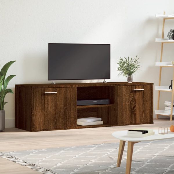 TV-benk brun eik 120x34x37 cm konstruert tre