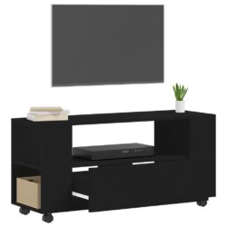 TV-benk svart 102×34,5×43 cm konstruert tre