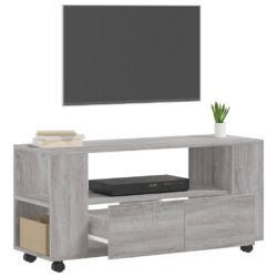 TV-benk grå sonoma 102×34,5×43 cm konstruert tre