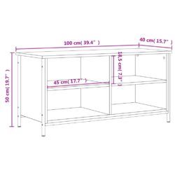 TV-benk røkt eik 100x40x50 cm konstruert tre