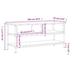 TV-benk røkt eik 100x35x45 cm konstruert tre