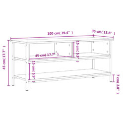 TV-benk sonoma eik 100x35x45 cm konstruert tre