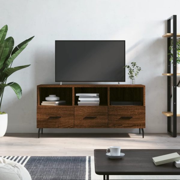 TV-benk brun eik 102x36x50 cm konstruert tre