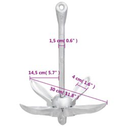 Sammenleggbart anker sølv 1,5 kg smibart jern