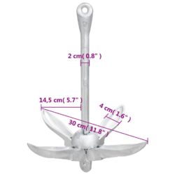 Sammenleggbart anker sølv 2,5 kg smibart jern