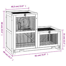 Hamsterbur 81x40x60 cm heltre gran