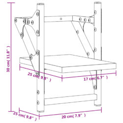 Vegghyller med stenger 2 stk svart 20x25x30 cm