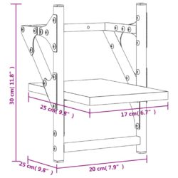 Vegghyller med stenger 2 stk sonoma eik 20x25x30 cm