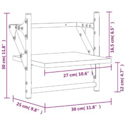 Vegghyller med stenger 2 stk svart 30x25x30 cm