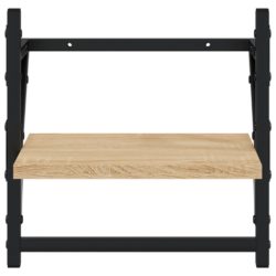 Vegghyller med stenger 2 stk sonoma eik 30x25x30 cm