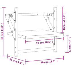 Vegghyller med stenger 2 stk sonoma eik 30x25x30 cm