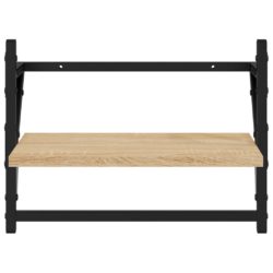 Vegghyller med stenger 2 stk sonoma eik 40x25x30 cm