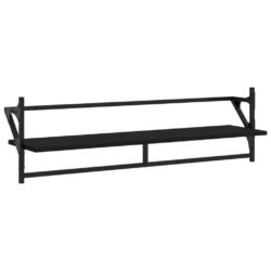 Vegghyller med stenger 2 stk svart 100x25x30 cm