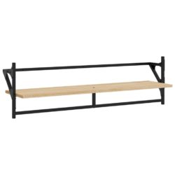 Vegghyller med stenger 2 stk sonoma eik 100x25x30 cm