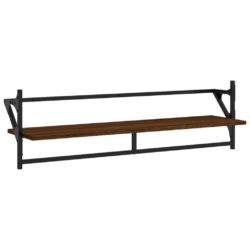 Vegghyller med stenger 2 stk brun eik 100x25x30 cm