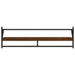 Vegghyller med stenger 2 stk brun eik 100x25x30 cm