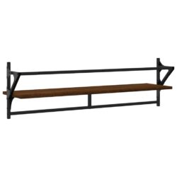 Vegghyller med stenger 2 stk brun eik 100x25x30 cm