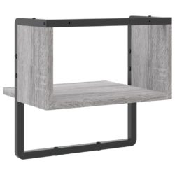 Vegghylle med stang sonoma eik 30x25x30 cm