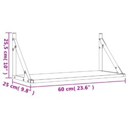 Vegghyller 2 stk grå sonoma 50x15x50 cm konstruert tre