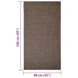 Sisalteppe for klorestolpe brun 80×150 cm