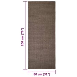 Sisalteppe for klorestolpe brun 80×200 cm