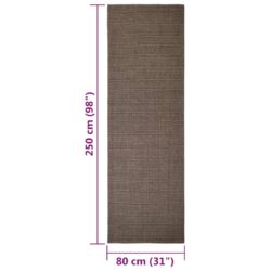 Sisalteppe for klorestolpe brun 80×250 cm