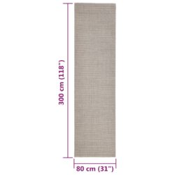 Sisalteppe for klorestolpe sand 80×300 cm