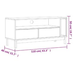 TV-benk FLAM 110x40x50 cm heltre furu