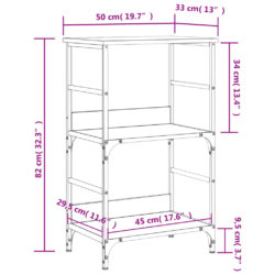 Bokhylle svart 50x33x82 cm konstruert tre