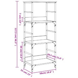 Bokhylle svart 50x33x117,5 cm konstruert tre