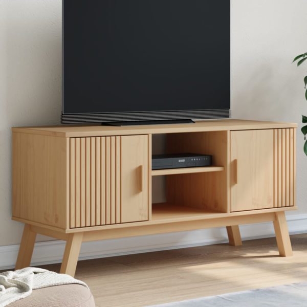 TV-benk OLDEN brun 114x43x57 cm heltre furu