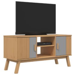 TV-benk OLDEN grå og brun 114x43x57 cm heltre furu