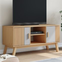 TV-benk OLDEN grå og brun 114x43x57 cm heltre furu