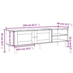 TV-benk SENJA rotting-utseende hvit 158x40x49 cm heltre furu