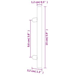 Skaphåndtak 20 stk sølv 96 mm rustfritt stål