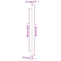 Skaphåndtak 20 stk sølv 480 mm rustfritt stål